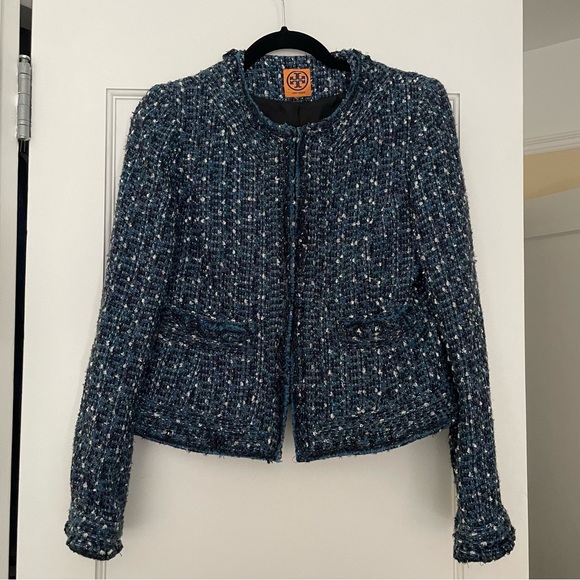 Tory Burch Blue Tweed Jacket size S - Picture 2 of 7